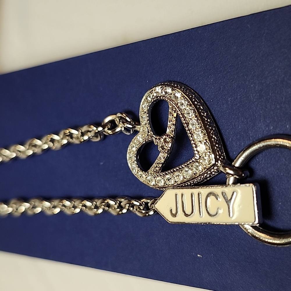 New Juicy Couture Silver Charm Necklace & Pendent  20" With Original Price Tag